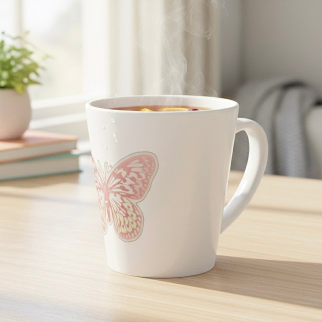 Taza De Café Latte Mariposa Latte Mug (Subido por el creador)