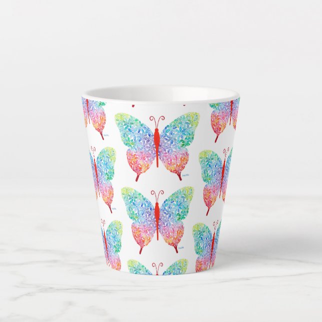 Taza De Café Latte Mariposa Latte Mug (Anverso)