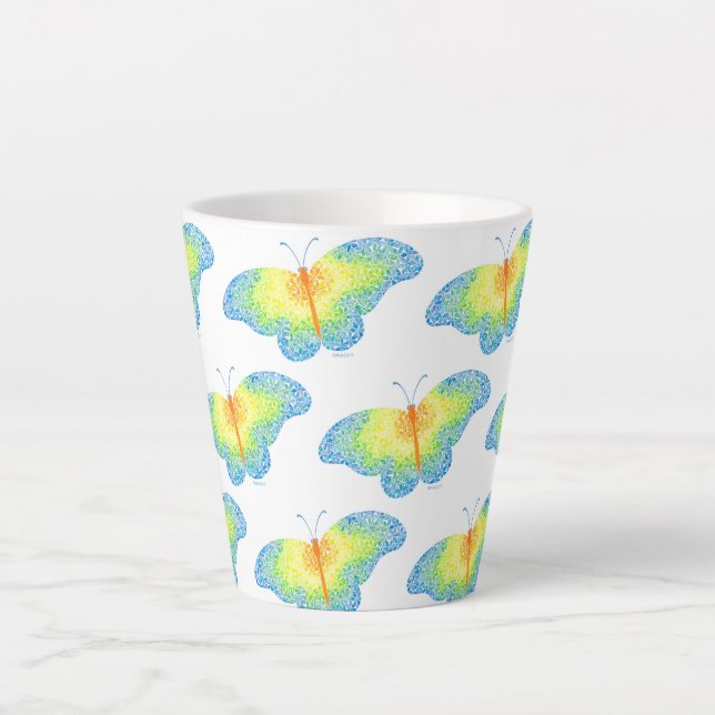 Taza De Café Latte Mariposa Latte Mug (Anverso)