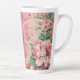 Taza De Café Latte Mariposa rosada Shabby Cottage