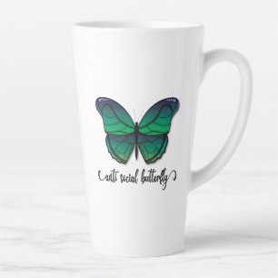 Taza De Café Latte Mariposa verde antisocial