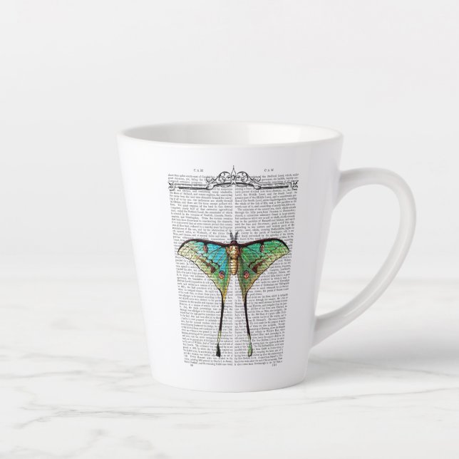 Taza De Café Latte Mariposa vibrante (Derecha)