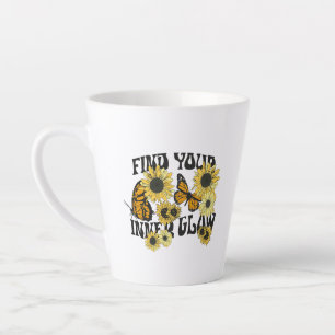 Taza De Café Latte Mariposa vintage Buscar el brillo interno