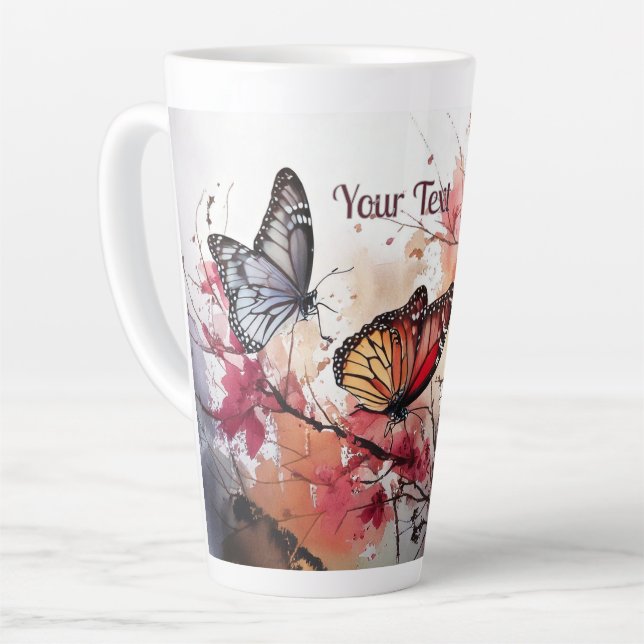 Taza De Café Latte Mariposas (Ángulo izquierdo)