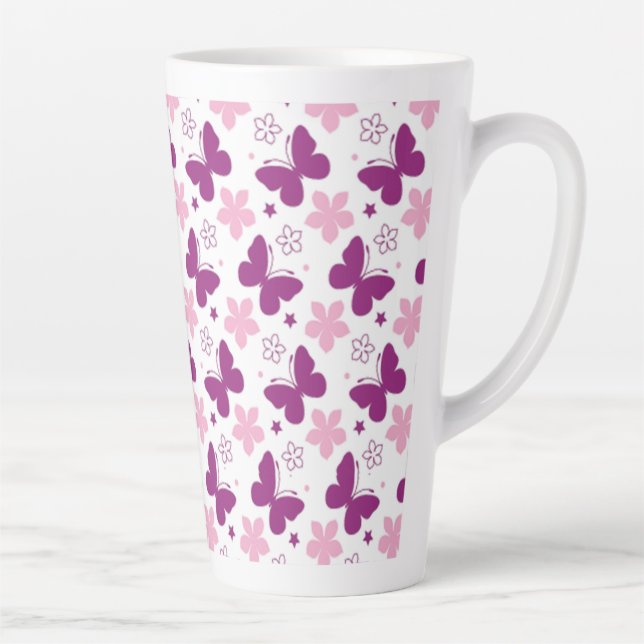 Taza De Café Latte Mariposas (Derecha)