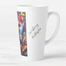 Taza De Café Latte mariposas deslumbrantes
