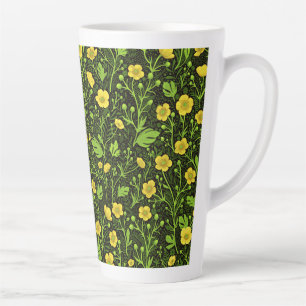 Taza De Café Latte Mariposas en negro
