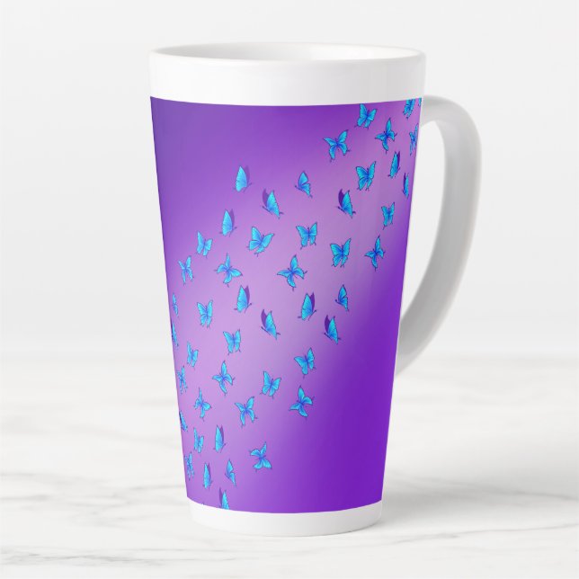 Taza De Café Latte Mariposas encantadas (Ángulo derecho)