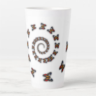 Taza De Café Latte Mariposas espirales
