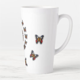 Taza De Café Latte Mariposas espirales