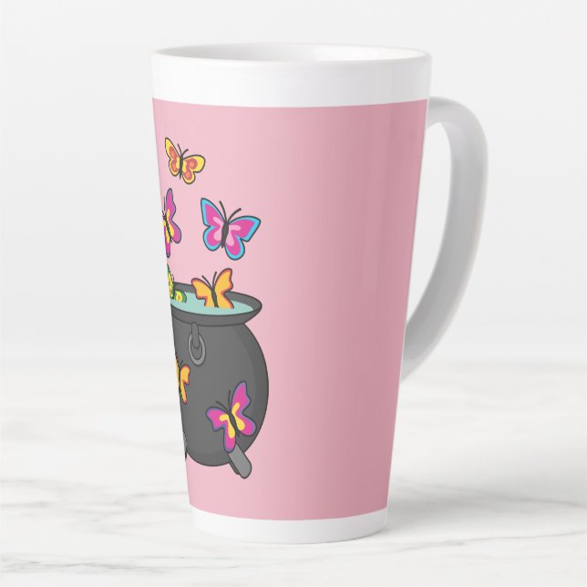 Taza De Café Latte Mariposas mágicas de un Cauldron (Ángulo derecho)