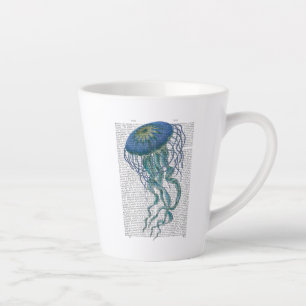 Taza De Café Latte Mariscos azules