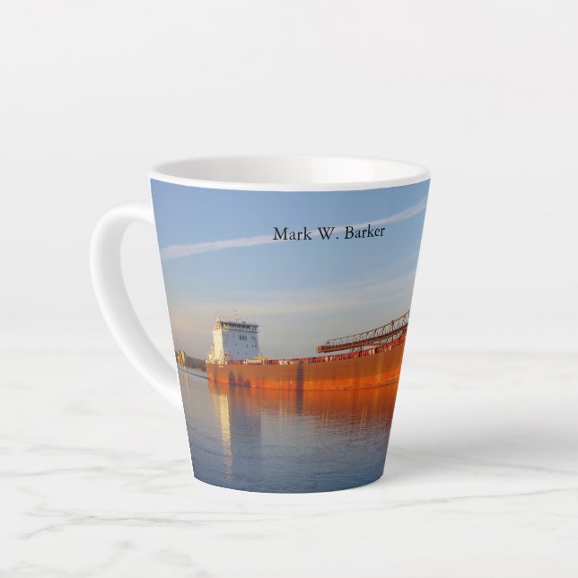 Taza De Café Latte Mark W. Barker latte mug (Ángulo izquierdo)