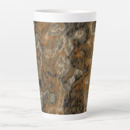 Taza De Café Latte Mármol de Oliva Dorada
