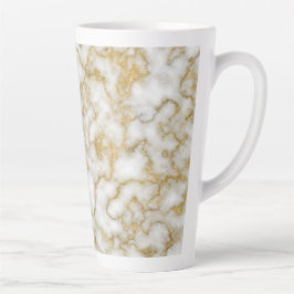 Taza De Café Latte Mármol dorado incrustado