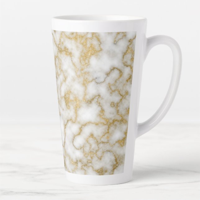 Taza De Café Latte Mármol dorado incrustado (Derecha)