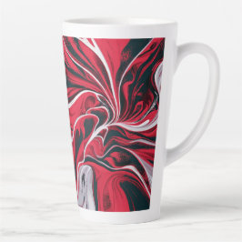 Taza De Café Latte Mármol rojo, negro y blanco negrita |