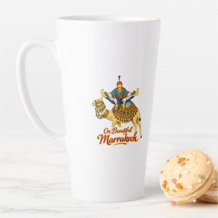 Taza De Café Latte Marrakech Marruecos Diseño Vibrante Arte Viaje