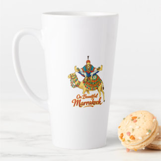 Taza De Café Latte Marrakech Marruecos Diseño Vibrante Arte Viaje