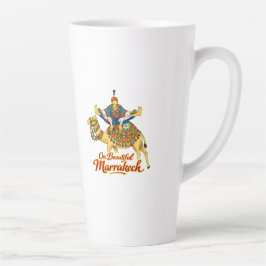 Taza De Café Latte Marrakech Marruecos Diseño Vibrante Arte Viaje