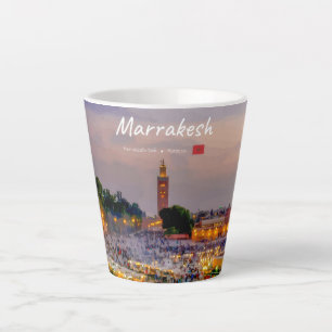 Taza De Café Latte Marrakech, Marruecos - Plaza Jemaa el Fnaa Pequeña