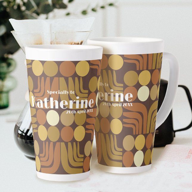 Taza De Café Latte Marrón oscuro bohemio (Bohemian Dark Brown Latte Mug)