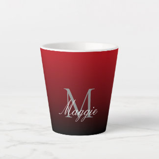 Taza De Café Latte marsala minimalista abstracta marsala de color bur