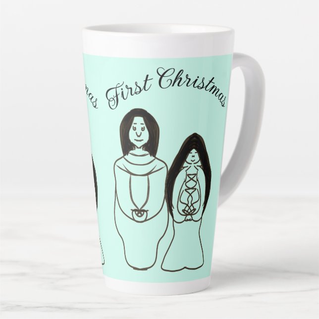 Taza De Café Latte Mary y Joseph Primera Navidad (Ángulo derecho)