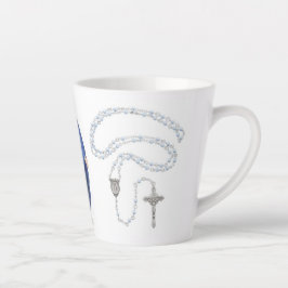 Taza De Café Latte Mary y Rosary mug
