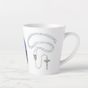 Taza De Café Latte Mary y Rosary mug