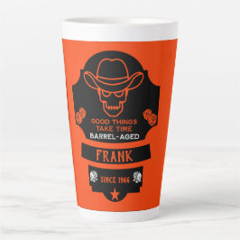 Taza De Café Latte Más allá de la colina envejeciendo