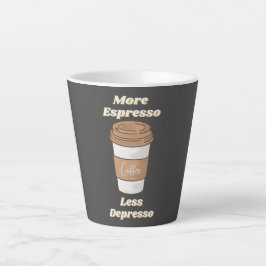 Taza De Café Latte Más Espresso Menos Depresión