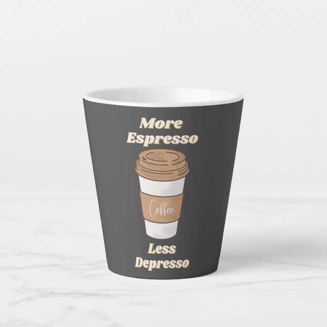 Taza De Café Latte Más Espresso Menos Depresión (Anverso)