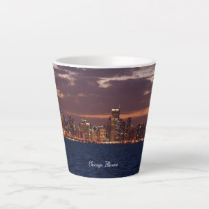 Taza De Café Latte Masa latte de Chicago Skyline
