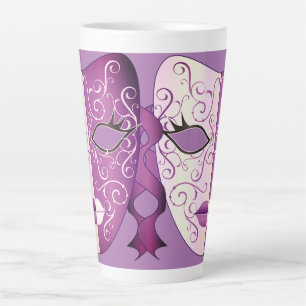 Taza De Café Latte Máscara de Mardi Gras Latte Mug II 17 oz