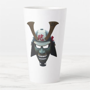 Taza De Café Latte Máscara de samurái