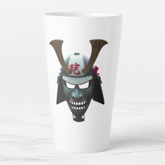 Taza De Café Latte Máscara de samurái (Anverso)