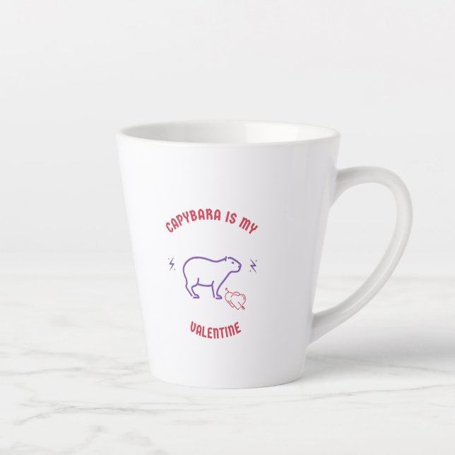 Taza De Café Latte Mascota de Capybara pareja linda esposa novio (Derecha)
