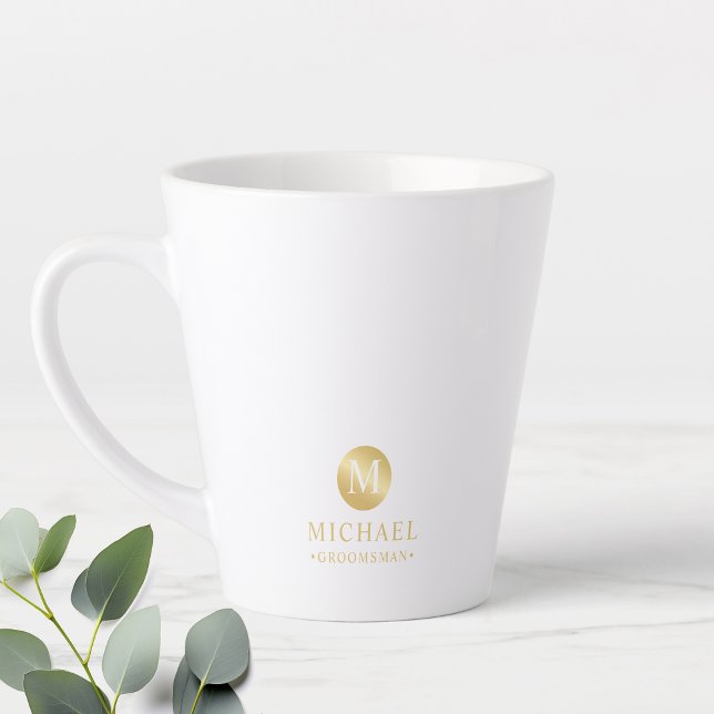 Taza De Café Latte Masculine Gold Personalizado Groomsmen Coffee Mug (Subido por el creador)