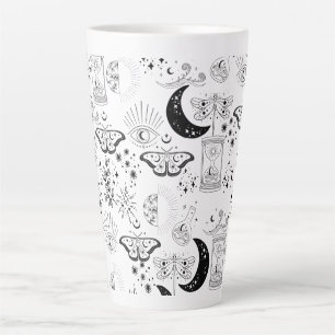 Taza De Café Latte Matorral celeste, gótico, brujería