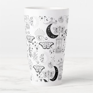 Taza De Café Latte Matorral celeste, gótico, brujería