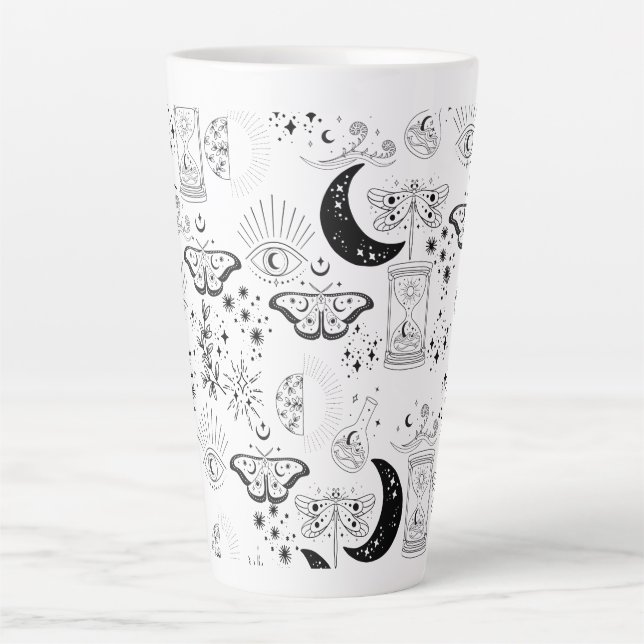 Taza De Café Latte Matorral celeste, gótico, brujería (Anverso)