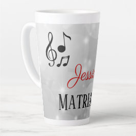 Taza De Café Latte Matrimonio musical de plata personalizada