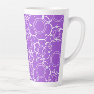 Taza De Café Latte Matriz Floral Abstracta (Púrpura) Arte Fino