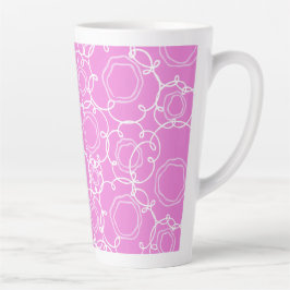 Taza De Café Latte Matriz Floral Abstracta (Rosa Suave) Arte Refinado