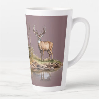 Taza De Café Latte Mauve background Deer Scene (matches with journal)