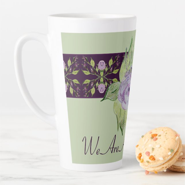 Taza De Café Latte Mauve Purple y Green (In situ)