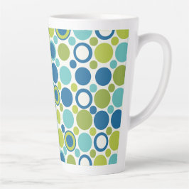 Taza De Café Latte MCM Lime y Aqua Bubble