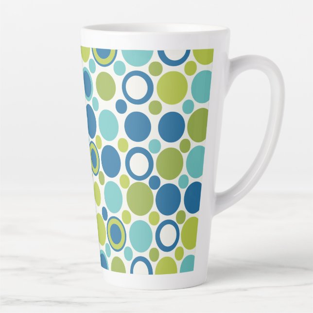 Taza De Café Latte MCM Lime y Aqua Bubble (Derecha)