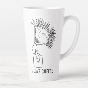 TAZA DE CAFÉ LATTE ME ENCANTA EL CAFÉ  EL CAFÉ ME AMA